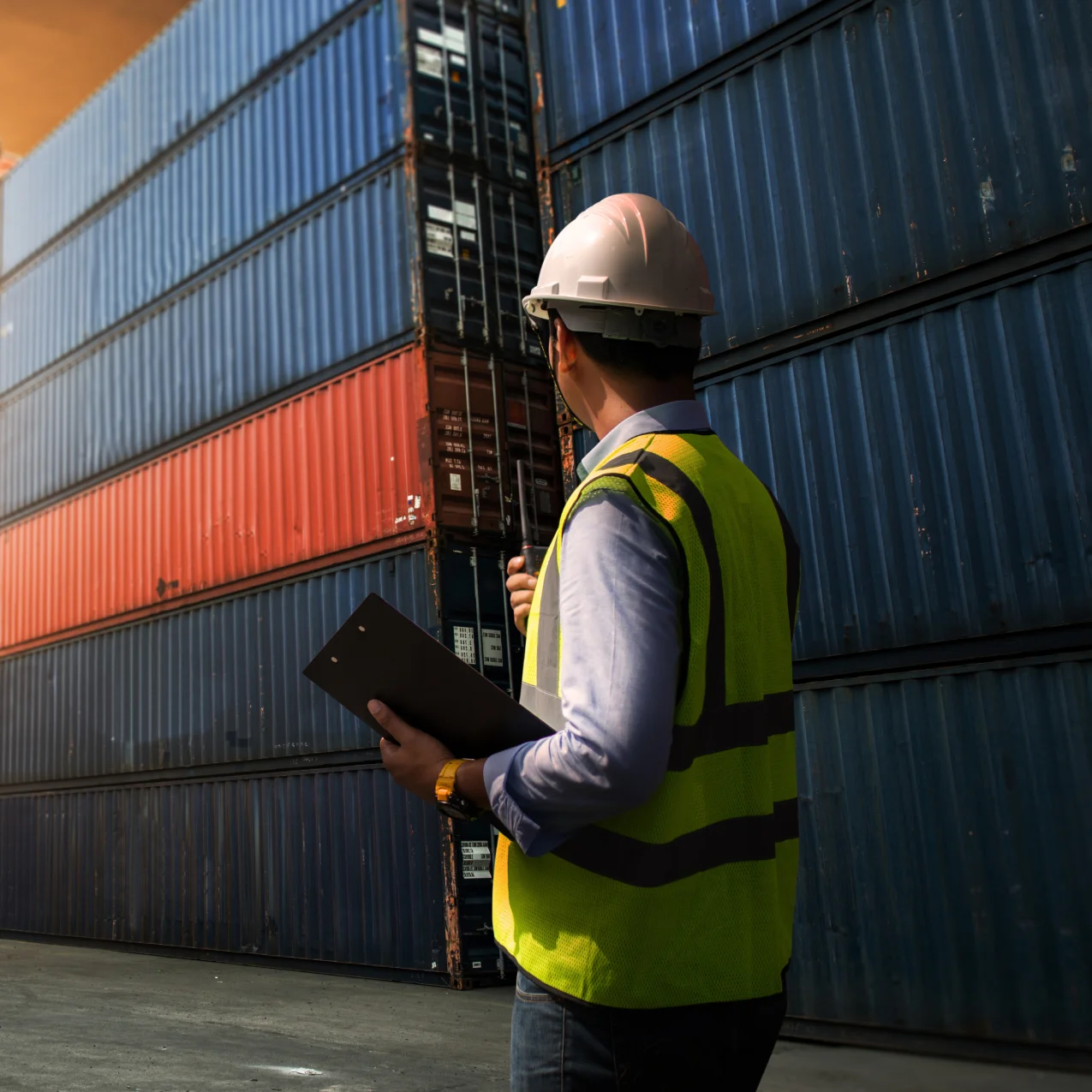Shipping container inspection by certified engineer